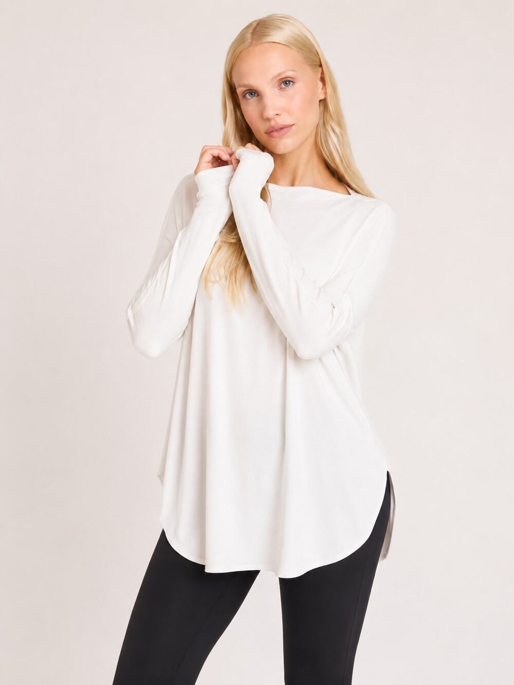 Kit And Ace Burrow Pullover Oversized Boat Neck Sweater Bone White L NWT